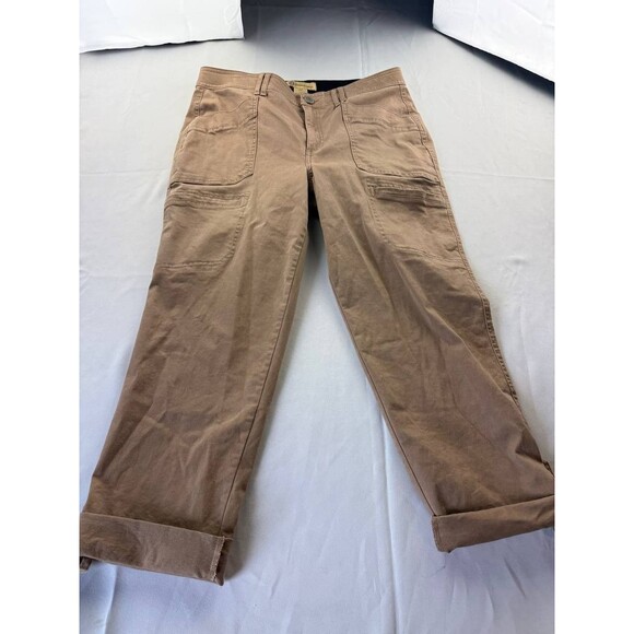 Democracy Ab Technology Jeans Womens 14 Brown Denim Roll Tab Hem Casual Straight - Picture 1 of 5